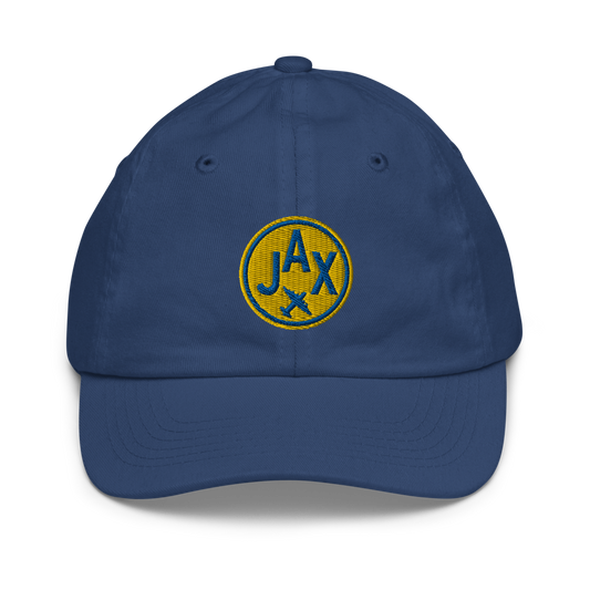 Roundel Kid's Baseball Cap - Gold • JAX Jacksonville • YHM Designs - Image 01