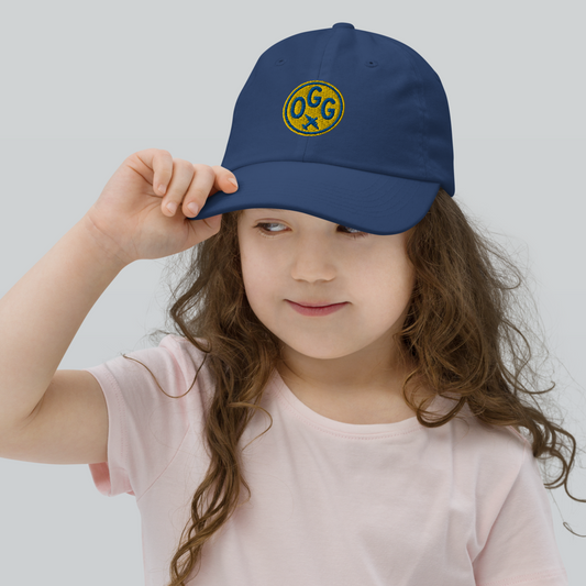 Roundel Kid's Baseball Cap - Gold • OGG Maui • YHM Designs - Image 02