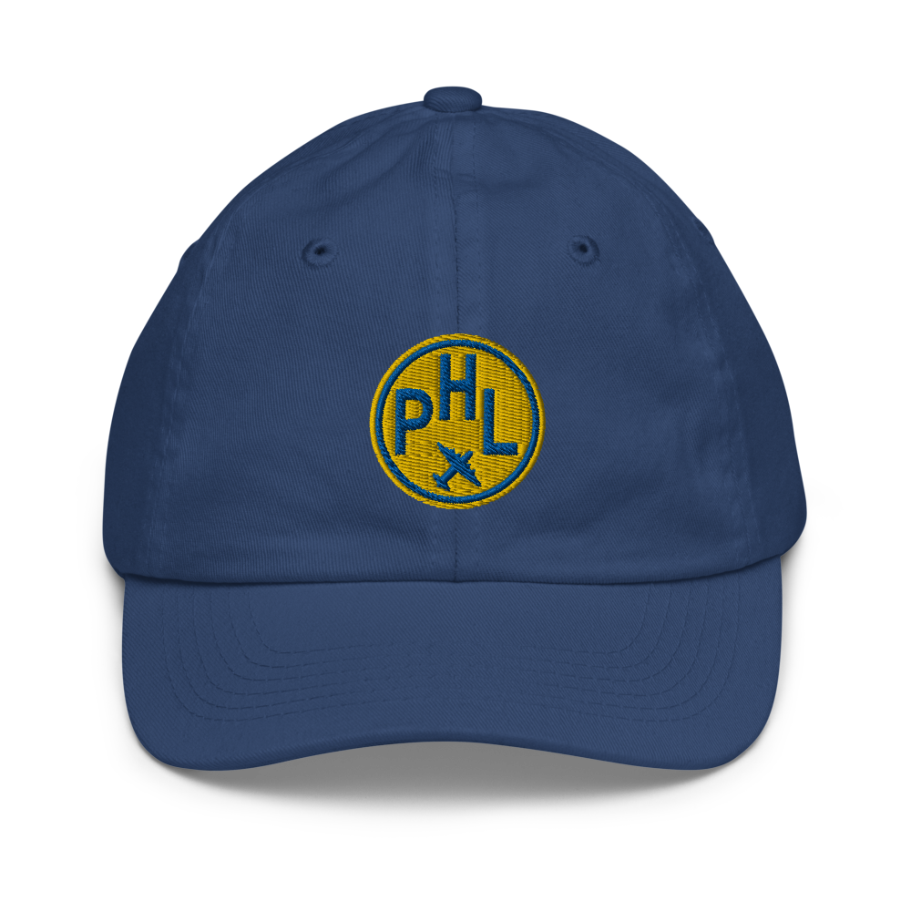 Roundel Kid's Baseball Cap - Gold • PHL Philadelphia • YHM Designs - Image 01