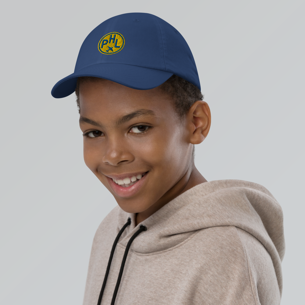 Roundel Kid's Baseball Cap - Gold • PHL Philadelphia • YHM Designs - Image 04
