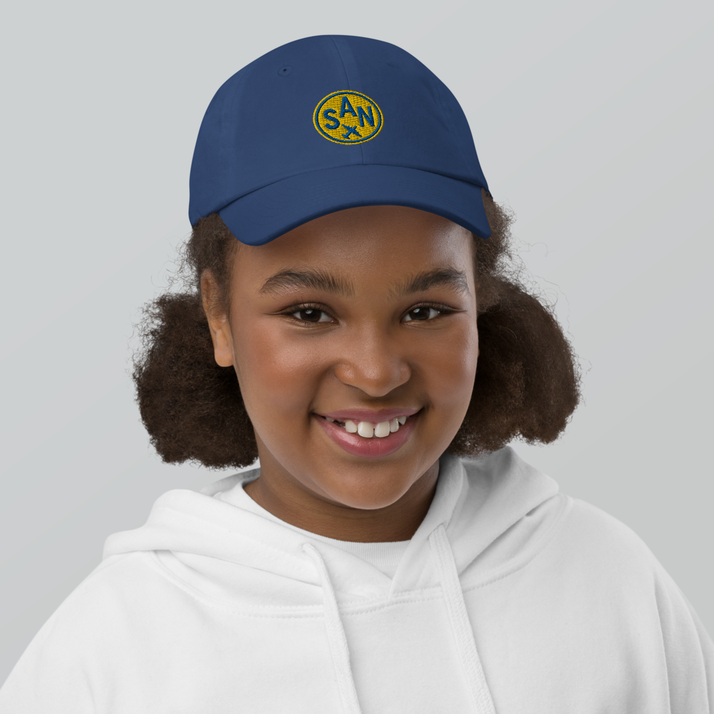 Roundel Kid's Baseball Cap - Gold • SAN San Diego • YHM Designs - Image 05