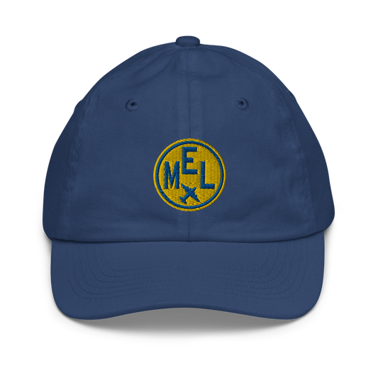 Roundel Kid's Baseball Cap - Gold • MEL Melbourne • YHM Designs - Image 01