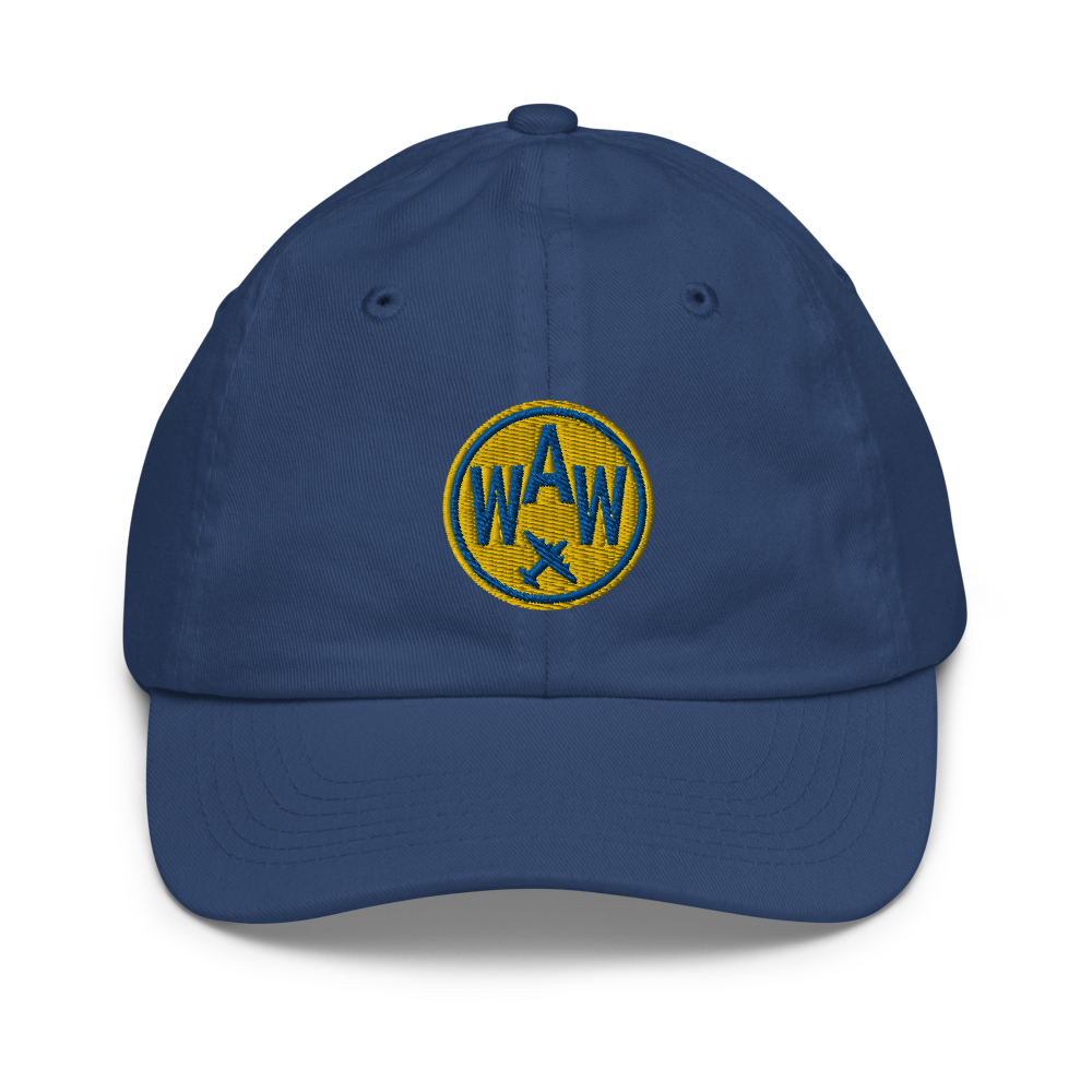 Roundel Kid's Baseball Cap - Gold • WAW Warsaw • YHM Designs - Image 01