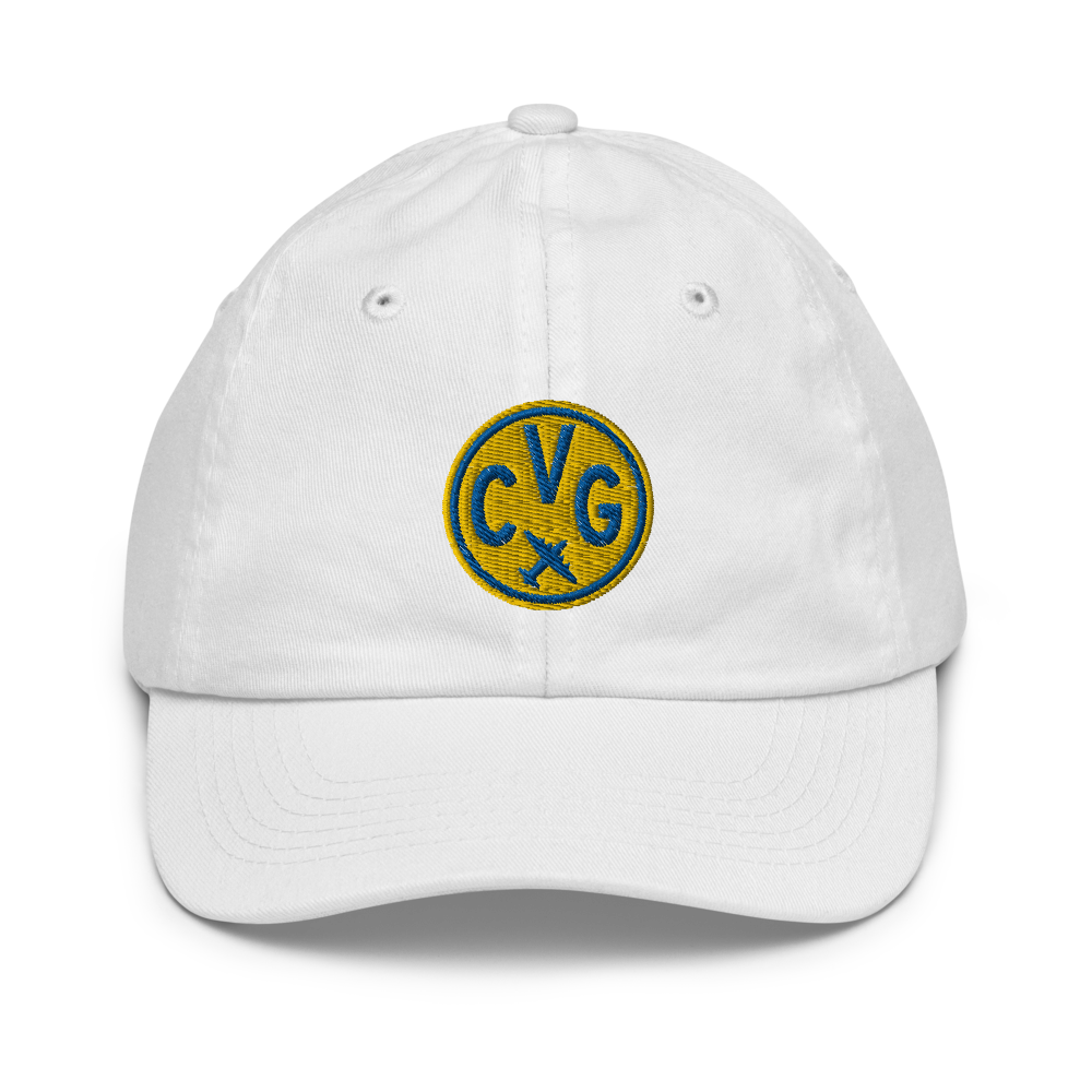 Roundel Kid's Baseball Cap - Gold • CVG Cincinnati • YHM Designs - Image 06