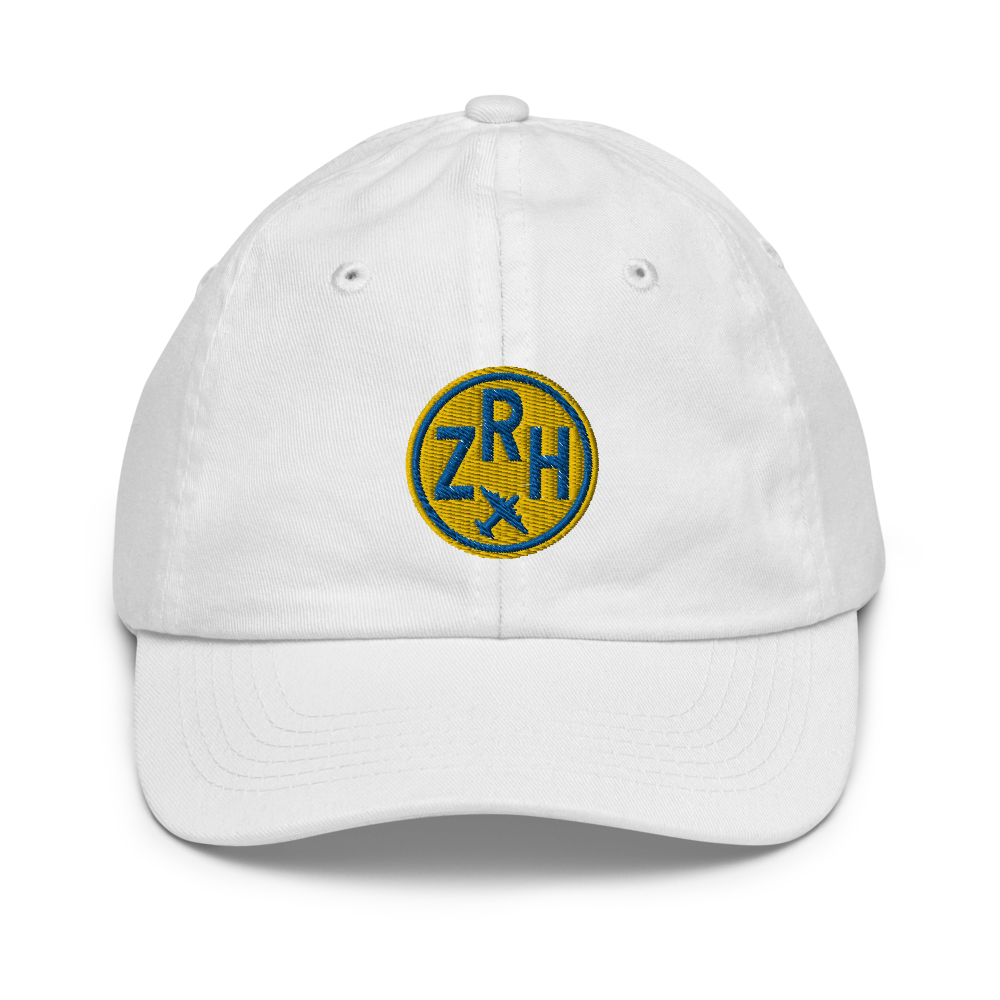 Roundel Kid's Baseball Cap - Gold • ZRH Zurich • YHM Designs - Image 06